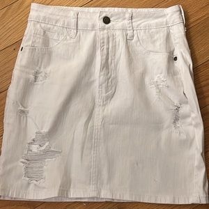 White jean skirt
